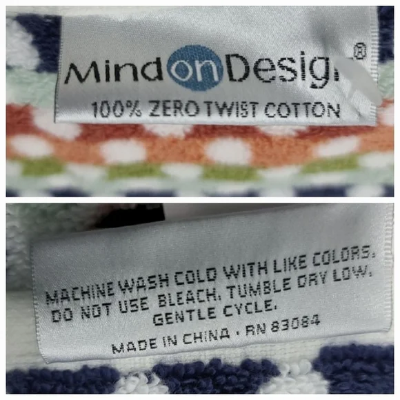 8pc Mind on Design Bath Hand Washcloth Towel Set Multicolored Dot Zero Twist NEW - Picture 6 of 7